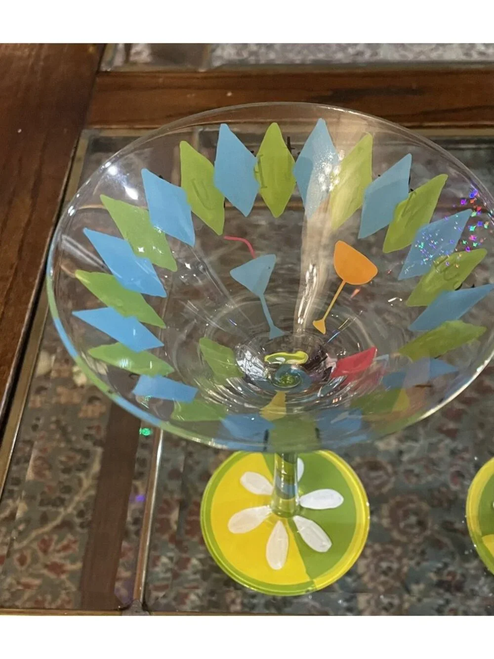 Margarita-MARTINI-BARWARE-TOP SHELF - WITH A TWIST (2)  HAND PAINTED